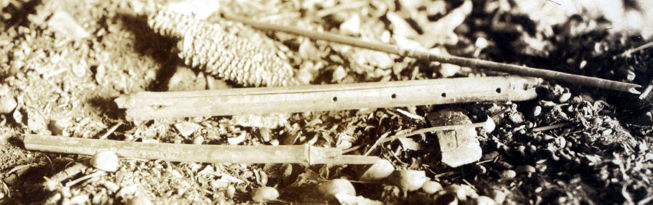 The Breckenridge Flute - 1933 Field Photo - detail of the flute