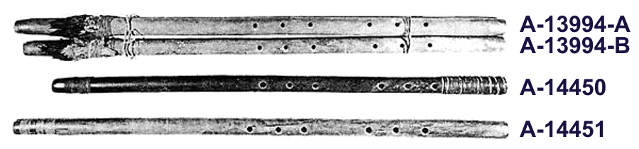 Four Anasazi Flutes from the Broken Flute Cave